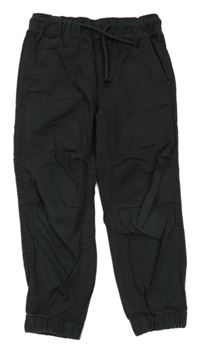 Antracitové plátenné jogger cuff nohavice H&M