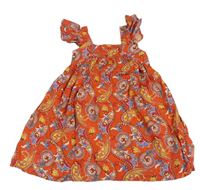Červeno-farebné vzorované ľahké šaty Primark