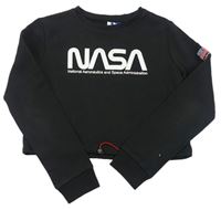 Čierna crop mikina s nápisem - Nasa C&A
