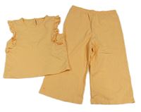 2 set - Meruňkový crop top + culottes kalhoty George