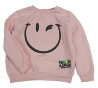 Svetloružová mikina so smajlíkom H&M