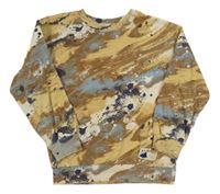 Béžovo-modro-smotanová vzorovaná mikina H&M