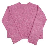 Ružový melírovaný crop sveter Primark