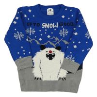 Modro-sivý sveter s vločkami a příšerou George