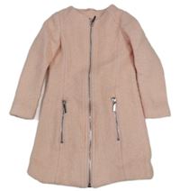 Svetloružový vlnený podšitý kabát Dunnes Stores