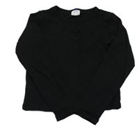 Čierne rebrované crop tričko so srdiečkom ZARA