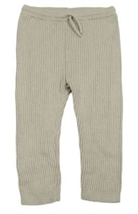 Béžové rebrované pletené nohavice George