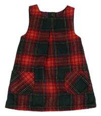 Červeno-zelené vlněné kostkované šaty Nutmeg