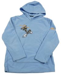 Světlemodrá fleecová mikina se sobem 