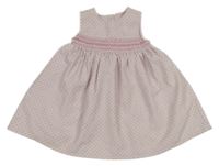 Svetloružové bodkovaná é rebrované šaty Nutmeg