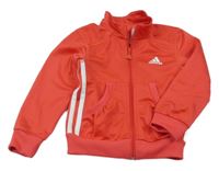 Korálová sportovní propínací mikina s logem Adidas