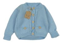 Nové - svetlomodrý pletený prepínaci sveter