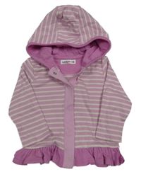 Ružovo-biela pruhovaná ľahká prepínaci mikina s kapucňou Ladybird