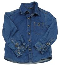 Tmavomodrá lehká riflová košile Zara