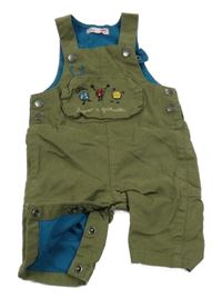 Khaki plátenné podšité na traké nohavice s vreckom