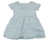 Bielo-modré pruhované ľahké šaty Topomini