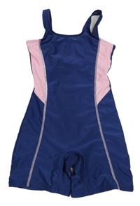 Tmavomodro-ružový plavkový overal shein