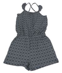 Tmavošedý vzorovaný kraťasový overal Yigga