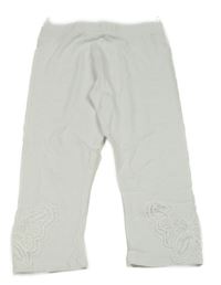 Biele crop legíny s čipkou C&A