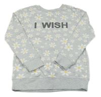 Sivá kvetovaná mikina s nápisom Primark