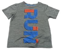 Šedé melírované sportovní tričko s nápisem H&M