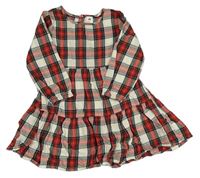 Bielo-červeno-zelené kockované šaty H&M
