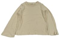 Smotanové rebrované úpletové tričko H&M