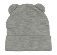 Šedá třpytivá čepice s oušky Cropp