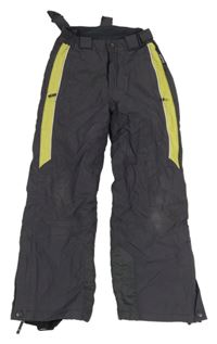 Antracitovo-zelené šusťákové oteplovačky s pruhmi Alive