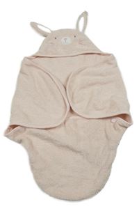 Ružová froté zavinovací osuška s kapucí - králik Mothercare