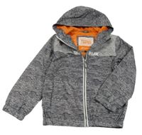 Šedá melírovaná šusťáková jarní bunda s kapucí C&A