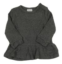 Tmavošedá žebrovaná úpletová šatová tunika F&F