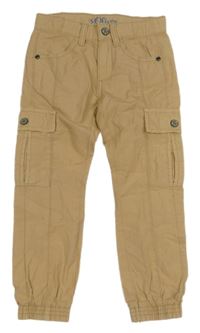 Piesková é plátenné cargo cuff nohavice S. Oliver