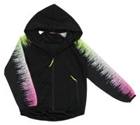 Čeerno-zeleno-farebná prepínaci športová mikina s kapucňou