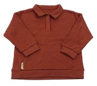 Tehlová mikina s golierikom Matalan