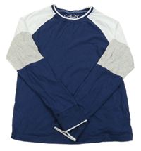 Tmavomodro-šedo-bílé triko Next