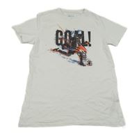 Bílé tričko s fotbalistou a nápisem Primark