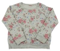 Sivo-ružová kvetovaná mikina Next