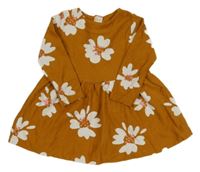 Medovo-biele kvetované šaty HEMA