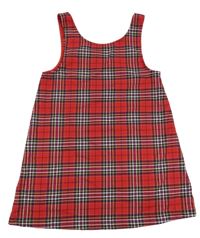 Červeno-bielo-tmavomodré kockované šaty H&M