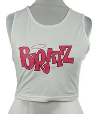 Dámsky biely crop top s logem Bratz