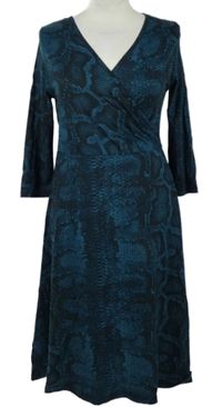 Dámské petrolejovo-černé vzorované midi šaty Principles