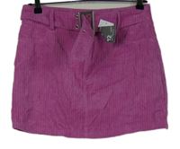 Nové - Dámska ružová sametovo/manšetrová sukňa s opaskom Denim