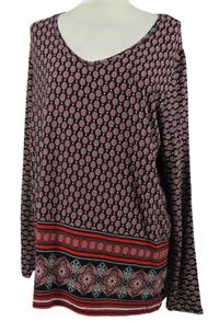 Dámske čierno-červené vzorované tričko Gina Benotti