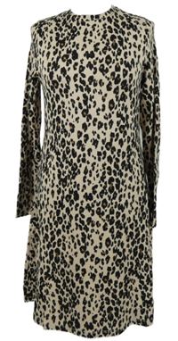 Dámske béžovo-čierne vzorované svetrové šaty George