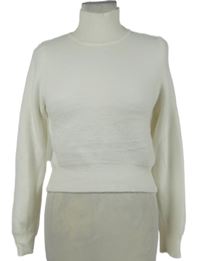 Dámsky biely chlpatý crop sveter s rolákom Zara