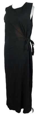 Dámské černé bavlněné midi šaty s mašlí Peacocks 