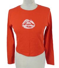 Dámske červené crop tričko s obrázkom Primark