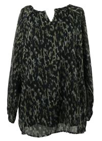 Dámska čierno-farebná vzorovaná šifónová blúzka Gina Benotti