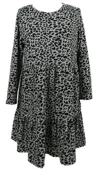 Dámské šedo-černé vzorované svetrové šaty PixieGirl 